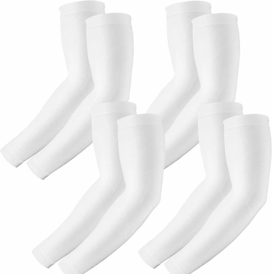 RHsia 4 Pairs UV Protection Arm Sleeves for Men & Women - Cooling Compression Sun Sleeves for Sports, Workouts, Tattoo Cover - Breathable Sunscreen Sleeves