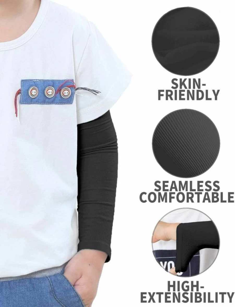 YL traV Kids UV Sun Protection Arm Sleeves - Cooling Summer Sleeves for Toddlers & Children (2 Pairs)